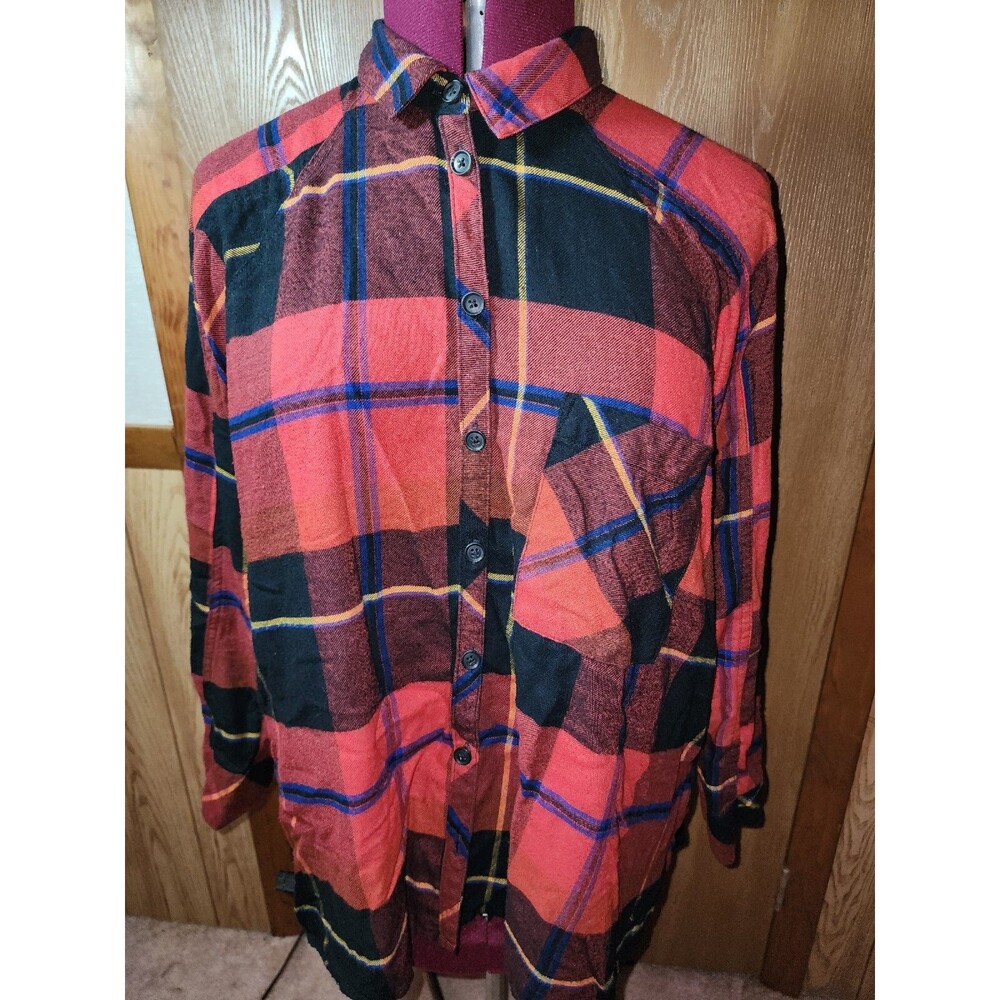 Urban Outfitters Flannel Button Up Shirt Womens Medium Long Sleeve Plaid Red